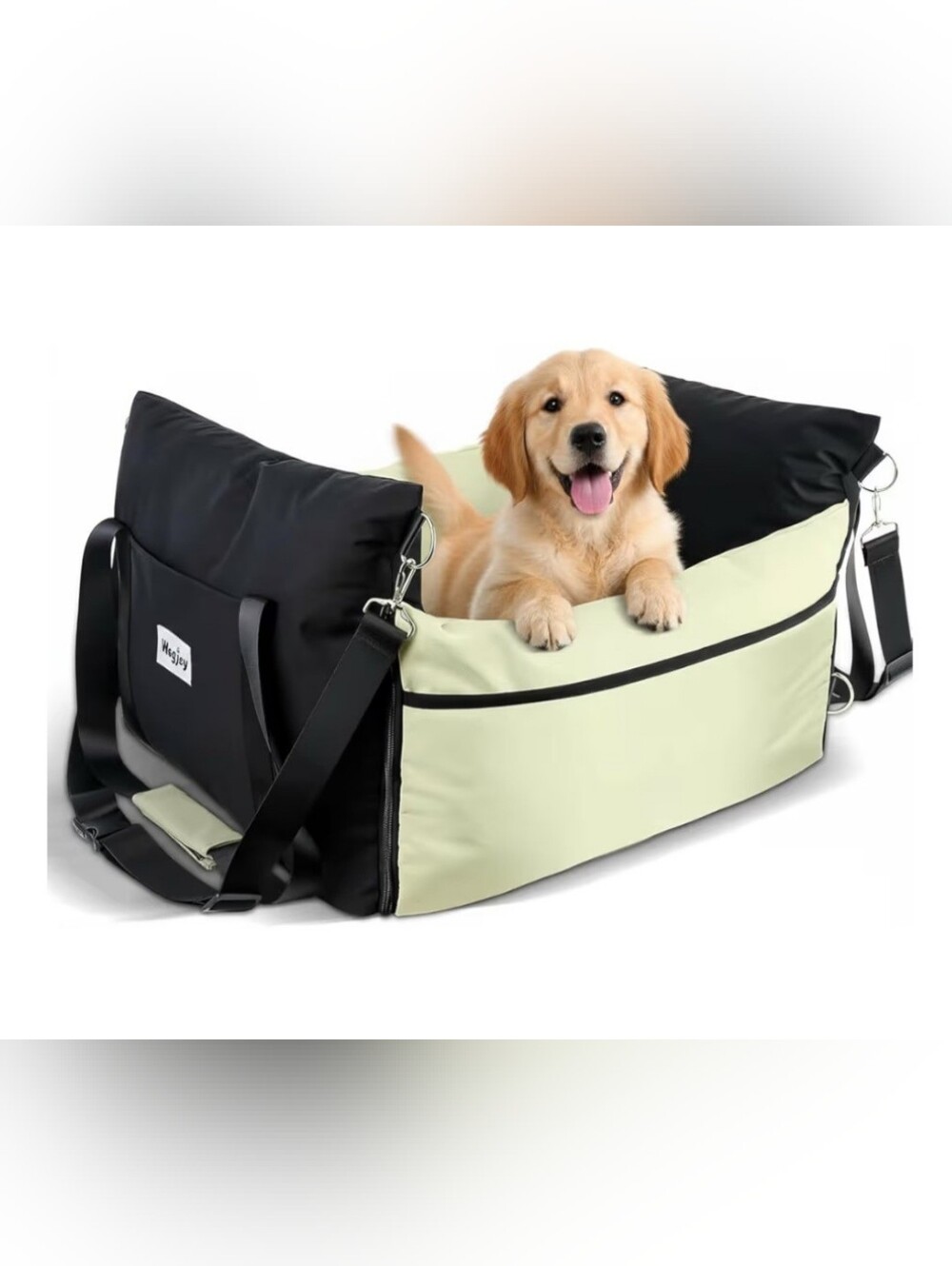 Mint & Black Portable Dog Car Seat - Washable Booster Bed for Small Dogs